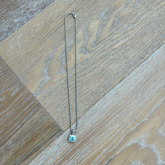 David Yurman Petite Albion® Pendant Necklace in Blue Topaz and Pave Diamonds - Picture 3 of 9